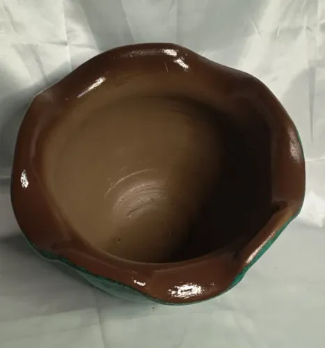 Vaso de Cerâmica Tombado Esmaltado 24x30 cm