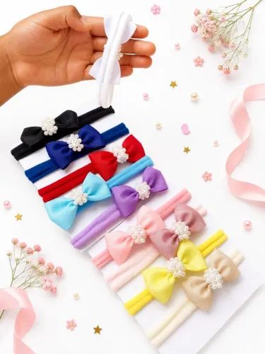 Tiara para bebê na meia de seda