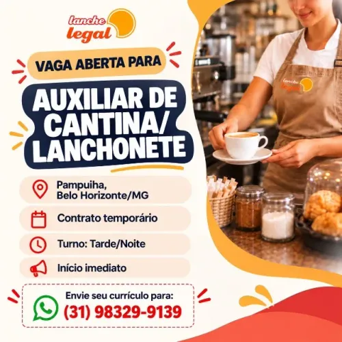 Auxiliar de Cantina / Lanchonete (Contrato temporário)