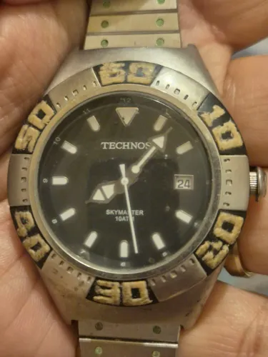 Relógio TECHNOS SKYMASTER 100 METROS À QUARTZ - FUNCIONAMENTO OK