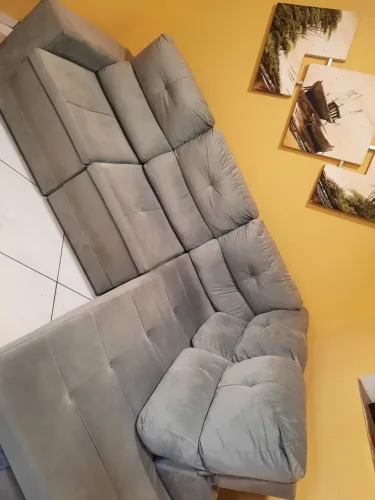Sofá em L reclinável