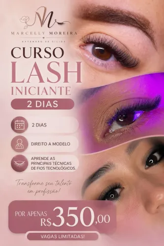 Curso lash iniciante apenas R$350,00