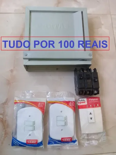 Kit construção - caixa de correio, interruptor, tomada, disjuntor