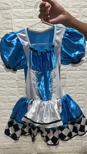 fantasia vestido alice no país das maravilhas 5 anos
