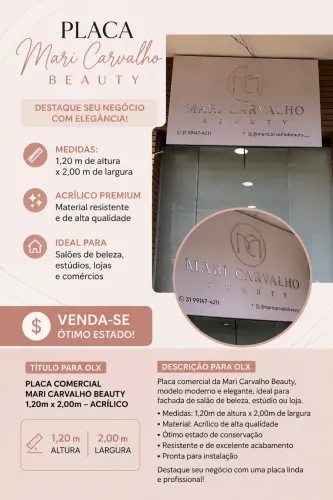 Placa comercial 1,20m x 2,00m