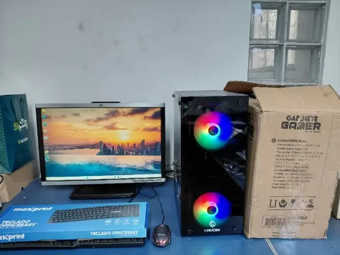 Computador Completo Gamer i5 7500 Ssd 480 Ram 16Gb Rx 580 Monitor 22 Zerado