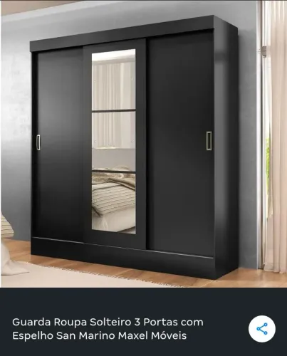 Vendo guarda roupa, preto, 3 portas de correr 