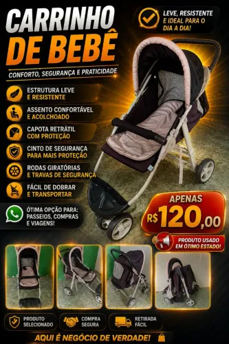 Carrinho de bebê bem conservado passamos cartão