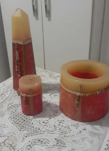 KIT 3 VELAS ORIENTAIS VINTAGE