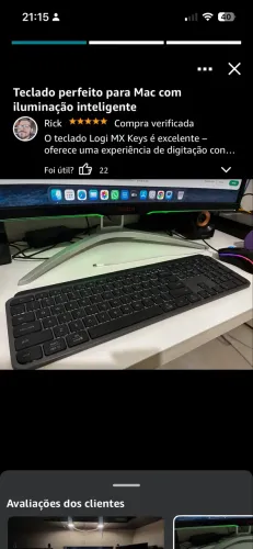 Teclado sem fio Logitech MX Keys S com Clique