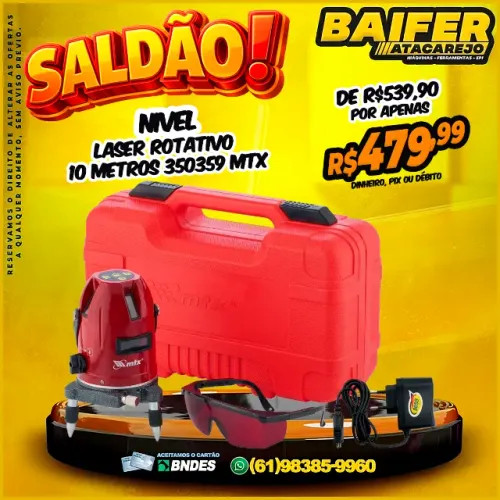 Nivel Laser Rotativo 10 Metros 350359 Mtx