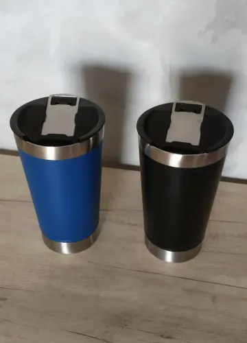 2 Copos Térmico 500 ml com tampa e abridor 