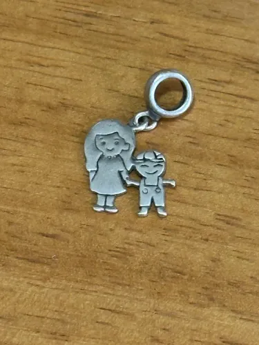 Berloque prata menino menina mãe filho