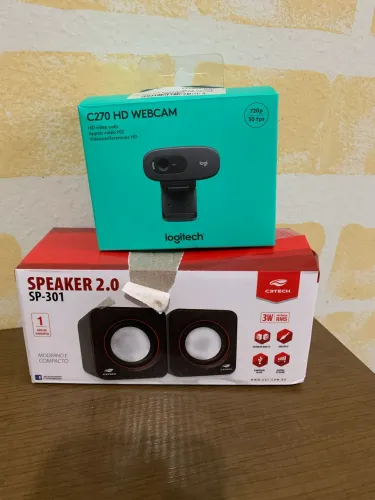 Kit webcam + auto falantes 