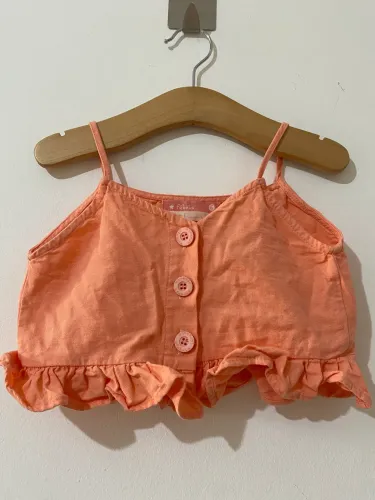 cropped infantil fábula laranja