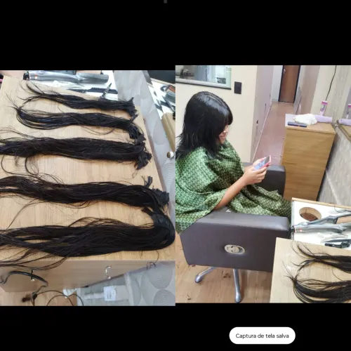 Cabelo 100% humano liso ondulado