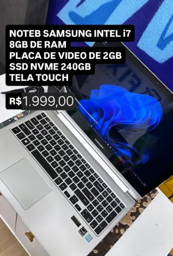 Notebook Samsung 15" com tela touch-screen