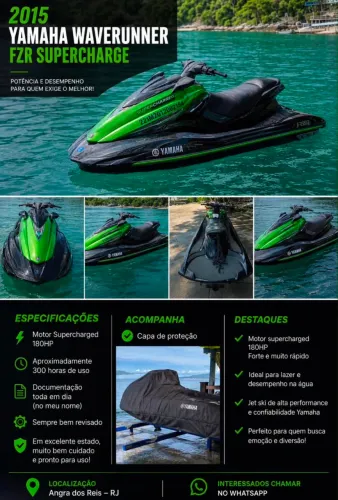 Yamaha WaveRunner FZR Supercharged 2015, 180 HP.