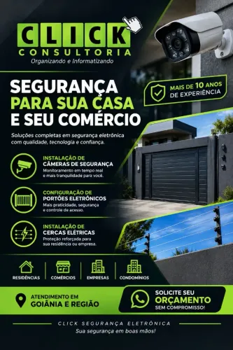 Instalação de câmeras de segurança, cerca elétrica e portão 