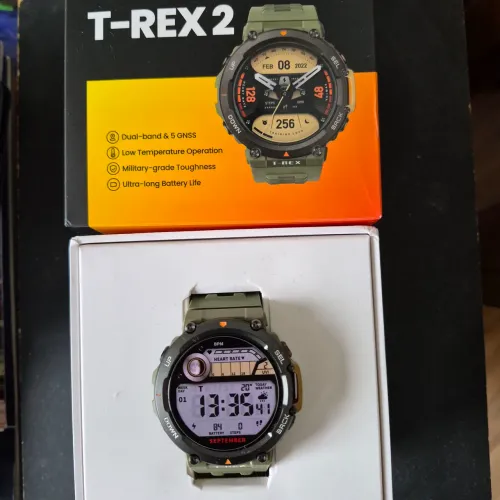 Smartwatch Amazfit T-Rex 2 Wil Green com GPS Banda Dupla 10ATM A prova d'água 24 dias bat
