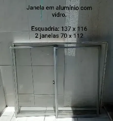 JANELA EM ALUMÍNIO COM VIDRO