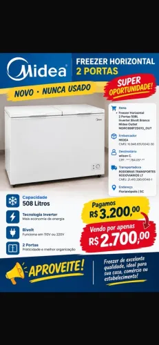 Freezer horizontal duas portas