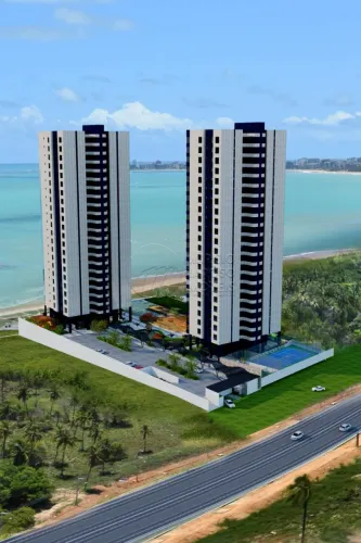 Apartamento 4 Suítes com Varanda Gourmet à beira-mar no Cond. VILLE DE FRANCE