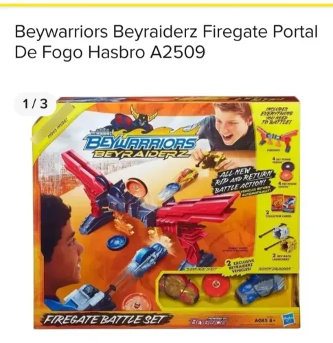 Conjunto de Batalha Beyblade Beywarriors Beyraiderz Portal de Fogo da Hasbro