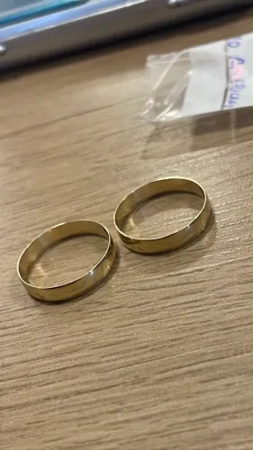 Par de aliança 3mm em ouro americano