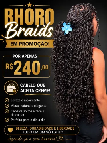 Bhoro braids trança com cachos