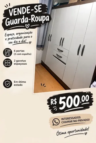 Guarda roupa - Para vender hoje faço 450,00
