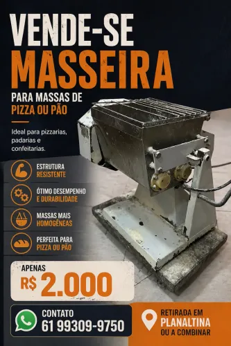 Masseira 5 kg para pizzas e pães