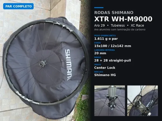 Rodas Shimano XTR M9000 Carbono Aro 29 Tubeless