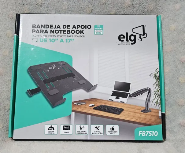 Bandeja de Apoio para Notebook ELG | de 10" a 17", Aberturas de Ventilação