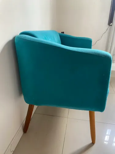 Sofá namoradeira azul turquesa