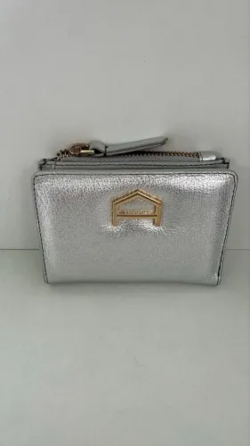 Carteira Arezzo Prata Couro Original 
