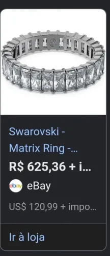 Anel swaroviski