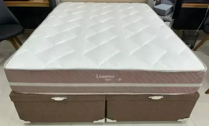 Colchão Herval Livorno Maxspring + Base Baú Queen 1,58x1,98x0,71 - Select Colchões