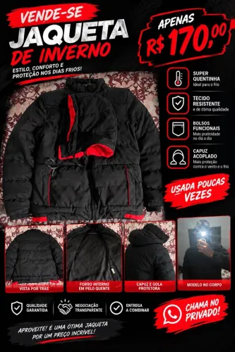 Bobojaco preto com detalhes vermelhos R$170