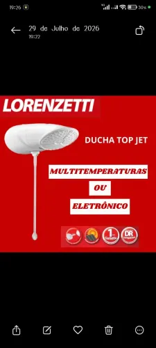 Chuveiro elétrico Lorenzetti 110W