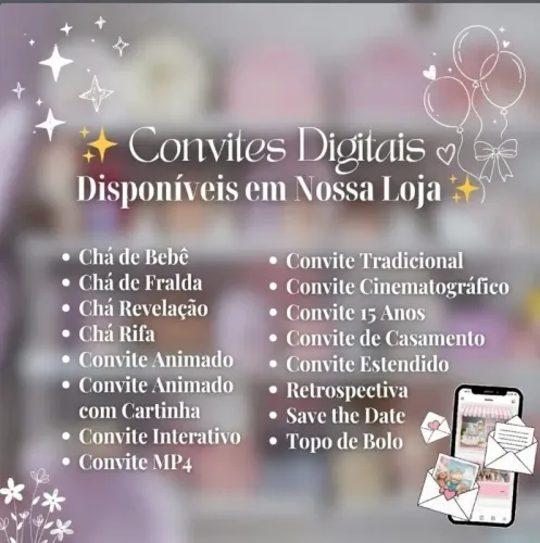 Convite Digital Personalizado Para Todos os Eventos