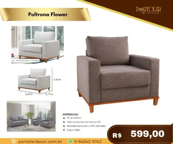 Poltrona Flower, a pronta entrega