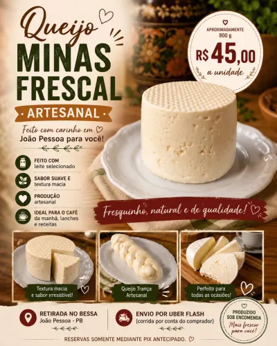 Queijo MINAS FRESCAL em JAMPA