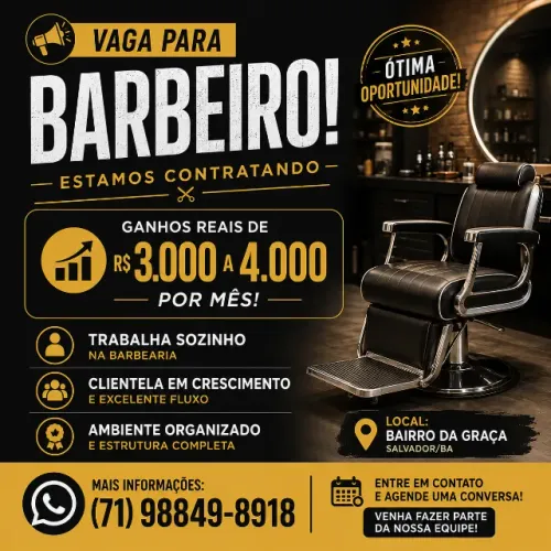 Vaga de barbeiro na graça!