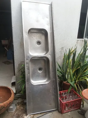 Balcão inox Cuba Dupla 