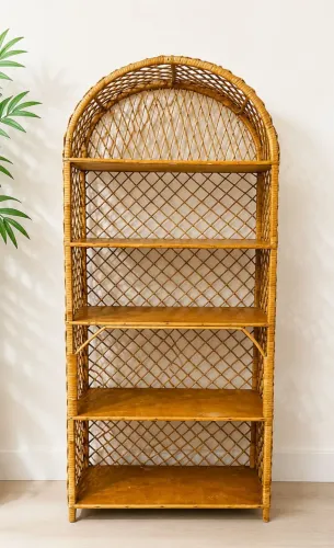 Estante Capela De Vime Rattan Vintage 