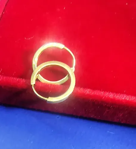 Brinco Argolinha Ouro 18 Kilates Peso 0.60 Grama 12 mm