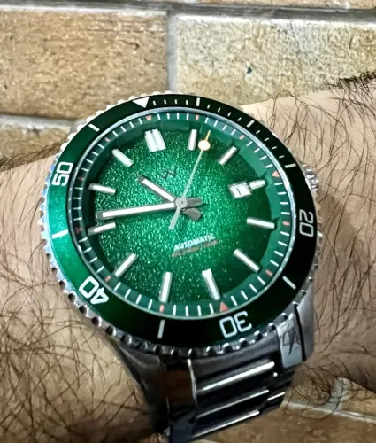 Welly Merck Automatic Diver Miyota 8215 Safira 200m Verde