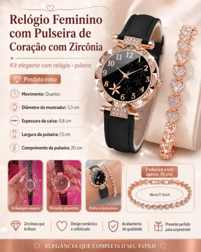 Desapego de estoque - Kit Relógio Feminino + Pulseira - 2 Modelos Disponíveis
