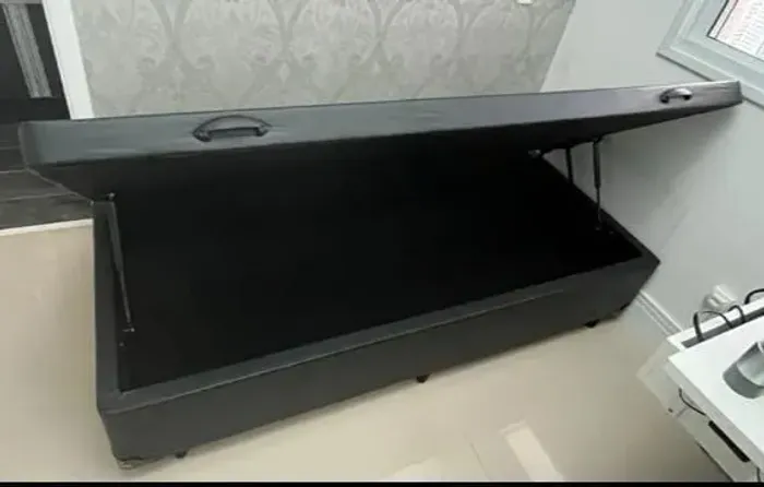 Cama Box Baú Solteiro Blindada 88x188 Corino ou Suede Cores